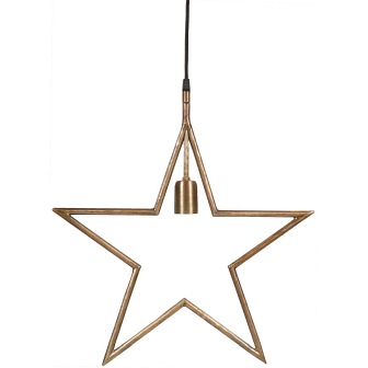 Świąteczna lampa wisząca gwiazda Tindra mosiądz